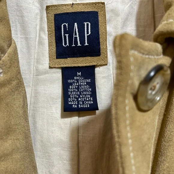 GAP Vintage Women's Camel Suede Trench Coat Size M - Picture 8 of 14